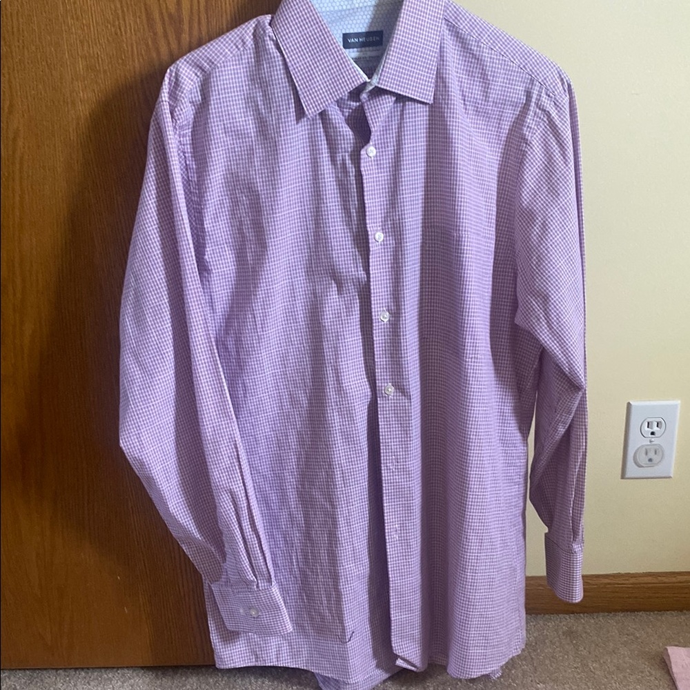 Van Heusen Purple Dress Shirt Long-Sleeved